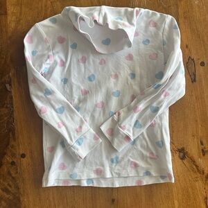 Little English 4Y Blue & Pink Heart Turtleneck